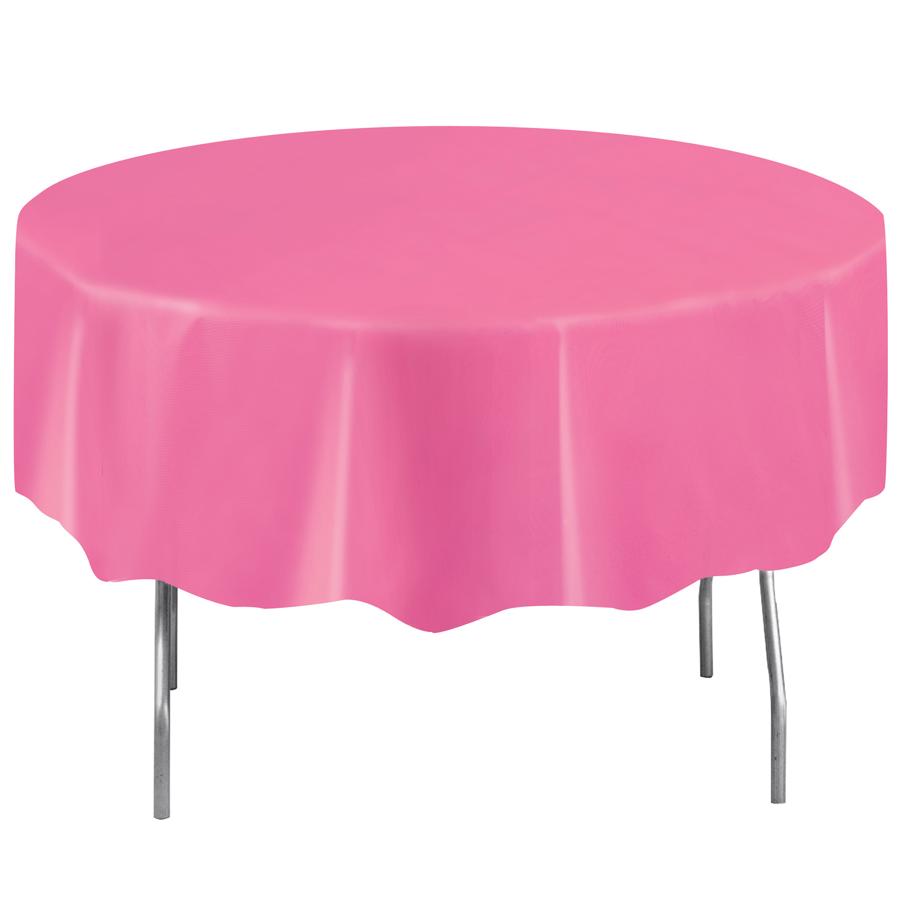 Plastic Hot Pink Round Table Cover 84